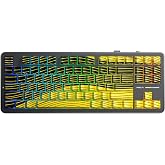 Aula F87 PRO Mekanik RGB TKL Matcha Latte Switch Kablosuz Makrolu Hot Swap Klavye Sarı