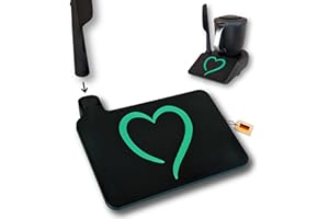 thrid Pellicola proteggi schermo per Bimby TM7 di Vorwerk – Copertura display con supporto spatola accessori gadget per Thermo mix TM7 Bimby piastra protettiva antigraffio nero con cuore