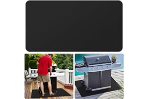FLASLD Tapis de Gril de 81 x 152 cm sous Le Bureau, Double Face, Ignifuge, résistant à l'huile pour brasero extérieur, cheminée, poêle, fumoirs, Barbecue