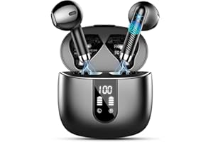 Wasart Bezprzewodowe słuchawki douszne, słuchawki douszne Bluetooth 5.3 z Hi-Fi Stereo