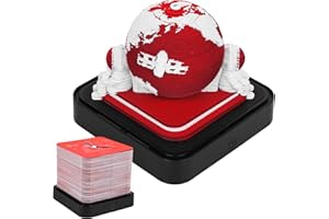 BUTORY Calendrier de table Memo Pad avec lumières 2024 - Calendrier 3D - Calendrier de bureau créatif - Décoration de compte à rebours pour bureau, école (terre rouge)