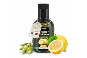 ‎FOODICO Foodico Zitronen-Olivenöl – Italienisches Olivenöl Extra Vergine | Kaltgepresst & Vegan | Verfeinert mit Zitronenessenz | Gourmetöl für Salate, Fisch & Pasta | 250 ml Glasflasche