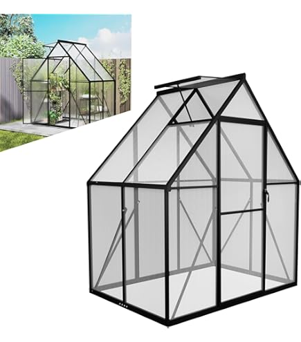 Zelsius Aluminium broeikas voor de tuin, 250 x 190 cm, 4 mm platen