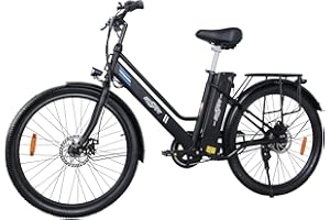 ONESPORT Bicicleta Eléctrica 26" Urbana Ebike, 48V250W Bici Eléctrica Batería de Litio Extraíble 14.4Ah 7 velocidades E MTB Bike