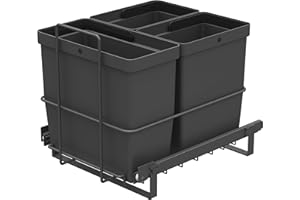 LM 64/3 Einbau Mülleimer ausziehbar mit 3 Abfalleimer (1x11L, 2x8L) Korbauszug anthrazit 32,8x43,3x35,4 cm - Trio Mülltrennsystem für die Küche Unterschrank…