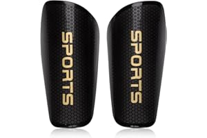 deegbbyi Espinilleras, Ligera Espinilleras de Fútbol, Super Resistentes a Los Impactos, Equipo de Protección de Fútbol para Las Piernas, para Niño Protección Total (Negro)