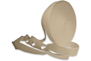 HABERCRAFTS Sangle robuste de 25 mm en coton mélangé pour sangles de sac, sac à dos, bagages, ceinture de cerclage cargo, 25 mm (marron lait/jute naturelle, 25 mm - 3 m)