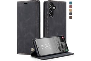 KZB Handyhülle für Samsung Galaxy A54 5G Hülle Premium Lederhülle Klappbar Flip Case Tasche Magnet Kartenfach Standfunktion Schutzhülle für Samsung Galaxy A54 5G - Schwarz