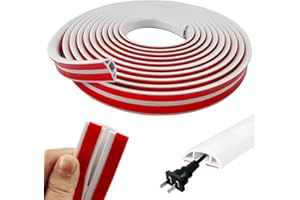JREHUIG 8m Canaletas para Cableado Pared Blanco, 30 x 10 mm Organizador de Cables Adhesivas, Cubierta Autoadhesiva para Todos los Cables de Alimentación en el Hogar (White)