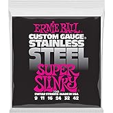 Ernie Ball S&uuml;per Slinky Paslanmaz &Ccedil;elik Yara Elektro Gitar Telleri, &Ouml;l&ccedil;&uuml; 9-42