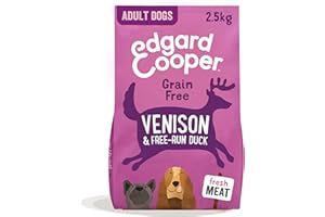 Edgard Cooper Grain Free Dog Food Dry, Venison Duck 2,5kg, Natural Kibble Dry Dog Food for Adult Dogs, Fresh Meat, High Protein, Hypoallergenic, No Added Sugar