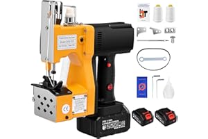 Kotsy 220V Macchina da Cucire Velocità regolabile con 2 batteria al litio per Sacchi 2 Secondi/Borsa,Macchina per Cucire per Sacchetti di Sacco/Tessuto/Riso/Carta/Sacchetti di plastica macchina