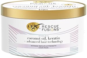OGX Rescue Fusions Intense Repair & Strength Hair Mask, Infused with Coconut Oil, Keratin and Advanced Hair Technology, Clinically Proven to Visibly Repair Hair in One Use, 285ml