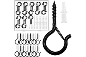 JNBGTU 30Pack Screw Hooks with Safety Buckle for Garden Outdoor Light Q Hanger Hooks Plants Birdcage Feeders Christmas Decor