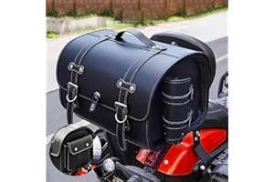 XDONE Retro motorcycle top box, thickened waterproof universal trunk travel trunk with safety combination lock and carrying handle, motorcycle helmet storage suitcase, fashionable appearance ( Color : Noir