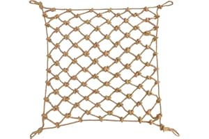 BIGTREE Heavy Duty Jute Rope Tear-resistant Sisal Rope Mesh Twine Netting Wall Children Pets Container Protection Net Safety Netting For Balcony Stairs Scenic Railings Garden Bar Decoration 1x2m