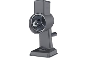 Zyliss Râpe à fromage rotative en aluminium, Lame en acier inoxydable, Multifonctions pour fromage, chocolat, légumes, noix, Pied ventouse antidérapant et pince de table, Garantie 5 Ans