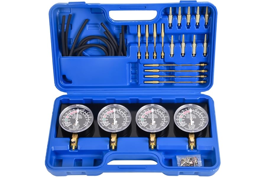 Motorcycle Fuel Vacuum Carburetor Synchronizer Carb Sync Balancer 4 Vacuum Gauges Tool, Motorbike Carburettor Balancing Tuner Kit