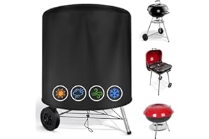 OFFCUP Funda Barbacoa para Weber 57cm Impermeable, Cubierta BBQ de Parrilla 210D Oxford Protector, Cubierta para Barbacoa Redonda Exterior, Anti-Viento/Anti-Polvo/Anti-UV/Anti-Humedad (Φ71x65cm)