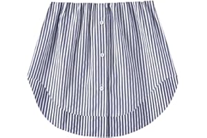 LCIWSQRTEK 2025 Camisa Falsa Parte de Abajo - Extensores de Camisa Falsa Mujer - Parte Superior Inferior Ajustable con Capas para Mujer - Minifalda para Adolescentes y Niñas, Dobladillo Curvado a Rayas