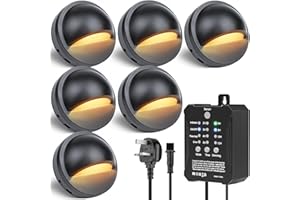 HIBOITEC 6Pack Dimmable Low Voltage Garden Lights with Transformer Photocell Sensor and Timer, IP67 Waterproof LED Fence Lights for Outside Backyard, Fence, Yard, Patio, Pathway (Warm White Light)