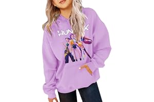 GENERIC KPop Hoodies Girls Vintage Y2k Pullover Hip Hop Streetwear Cartoon Printed Oversized Hooded Sweatshirt Long Sleeve Fancy Dress Outfits