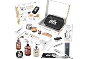 ✮ BARBER TOOLS ✮ Kit/Set/Cofanetto per la cura e manutenzione della barba e radersi | Cosmetici Made in Francia.