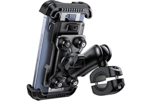 Lamicall Uchwyt na telefon dla motocykli, Montaż telefon motocykla, [Ochrona antykradzieżowa][Podwójna antywstrząsowa]Uchwyt rowerze regulowanym ramieniem dla iPhone 16 15 14 13 12,4,7-6,7" -Niebieski