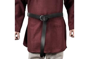 HiiFeuer Średniowieczny Skórzany Pasek z PU Okrągły,Retro Renesansowy Pasek z Nitami na LARP, Ren Faire i Halloween