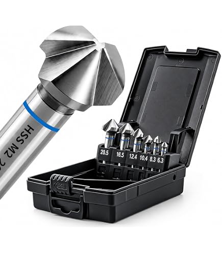 VALYRIANTOOL Cobalt Countersink Drill Bit Set – TiAlN Coated 90° Chamfer Tool For Metal, Stainless Steel, Wood & More (10-15mm, M35 HSS)