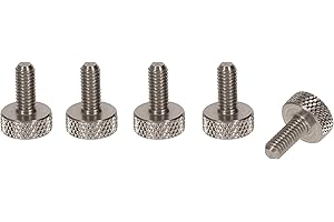 PrecisionGeek - Śruby Radełkowane Płaskie M4 x 10 mm, Stal Nierdzewna (zestaw 5 szt.)