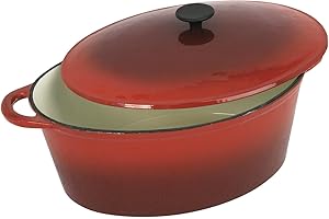 Crealys 501750 - Cocotte Ovalada de Hierro Fundido, 9 l