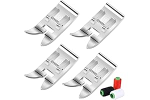 WISEJOY 4 Piezas Universal para Máquinas, Prensatela Universal Metal, Pie de Prensa Coser para la Mayoría de Máquinas de Coser Máquinas de Coser Domésticas de Mango Bajo