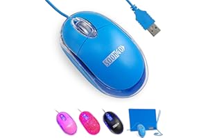 SOONGO Wired Mouse ottico USB con Rotella di scorrimento (Blu)