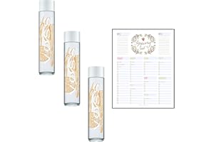 THINK OUTSIDE THE GIFT Flavoured Sparkling Water Bundle which Contains VOSS Tangerine and Lemongrass Water Glass Bottle 375ml - Pack of 3 with Grocery List Card