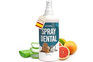 Petsly® Spray Dental Perros y Gatos - 250ml - Combate Mal Aliento Perros, Previene Sarro y Placa - Protege Dientes y Encías - Limpieza Dental Fácil sin Cepillo - con Menta y Romero