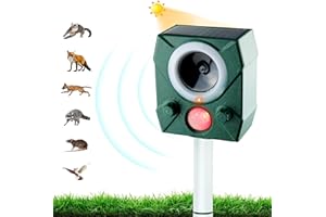 AILEDA Neu Katzenschreck,Ultraschall Abwehr mit Solarbetrieb und Blitz gegen Katzen, Hunde, Marder, Tierabwehr, Katzenschreck Hundeschreck Marderschreck, 5 Modus, IPX66 Wasserdichter