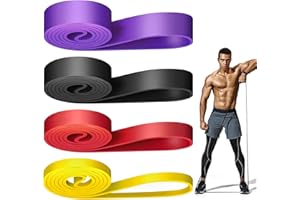 WuGU Bande Elastici Fitness, 4 Pezzi Loop Bands, Banda Elastica di Resistenza per Pull-Up, Resistente Fitness per Stretching, Allenamenti di Resistenza, Potenziamento Muscolare