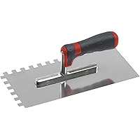 Meister Glättekelle 280 x 130 mm - Zahnung: 10 x 10 mm - Rostfreier Edelstahl - 2K-Griff / Glättkelle / Glättscheibe…