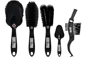 MUC OFF Muc-Off Premium Brush Set - Bike Cleaning Brushes for Chains, Frames, and Detailing - Durable Nylon Bristles and Ergonomic Design - 5 Brushes