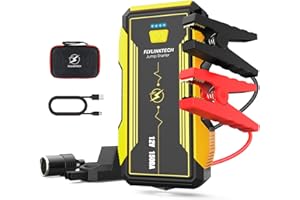 FLYLINKTECH 4000A Avviamento batteria per auto, Avviatore di emergenza compressore d'aria 150 PSI (10,3 bar), caricare QC3.0,DC160W (Giallo, 1500A)