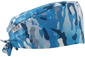 AELIN Calotta chirurgica dentista – mimetica blu – capelli corti