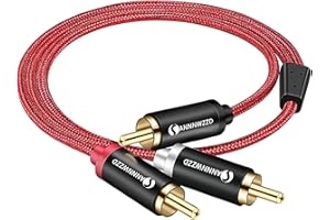 ANNNWZZD Kabel RCA Y 2 m, RCA kabel do subwoofera -1 x wtyczka cinch na 2 x wtyczka cinch kabel audio stereo