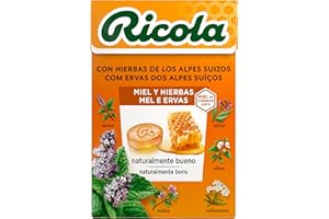 Ricola – Miel y Hierbas, Caramelos Duros, Refresca y Alivia la Garganta y las Vías Respiratorias, con Miel y Mentol, 13 Hierbas Suizas y Aceites Esenciales - Caja 50 g
