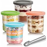 Ceriselle Beh&auml;lter for Ninja Creami, Set of 4 Replacement Cups and Deluxe Cup Set, 500 ml Cups with Coloured Lids, BPA Free a