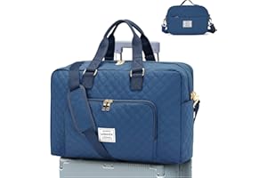 BOXSAM Borsone da Viaggio Donna, Borsone Sportiva da Palestra Grande, Borsa da Weekend con Borsa Bagnata, Borsa da Viaggio Impermeabile, Borsa Ospedaliera, Borsa da Notte. Blu