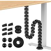 Mimoke Cable Management Slim Line Length: 1290mm Cable Tube Cable Management with Screw Mount Modular Cable Organizer (Black)