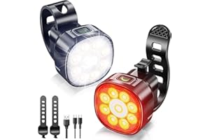 Victoper Luce Bici Anteriore e Posteriore,2023 Aggiornati 9 LEDS Luci Bici,Impermeabile IP65 Luce per Bici, Ricarica Rapida USB, Luminosità Regolabile e Luci Bicicletta LED a Lunga Durata