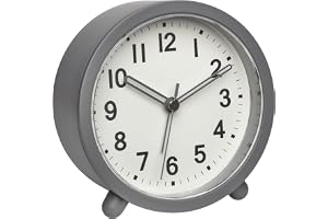 TFA Dostmann tyst analog väckarklocka, 60.1043.10, batteridriven, icke-tickande, kvartsurverk, belysning med en knapptrycknin