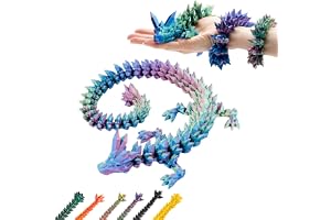 3D Dekorativ Drakfigur – 60 cm samlarobjekt i blå-grön-lila med justerbart dekorativt element (14+)